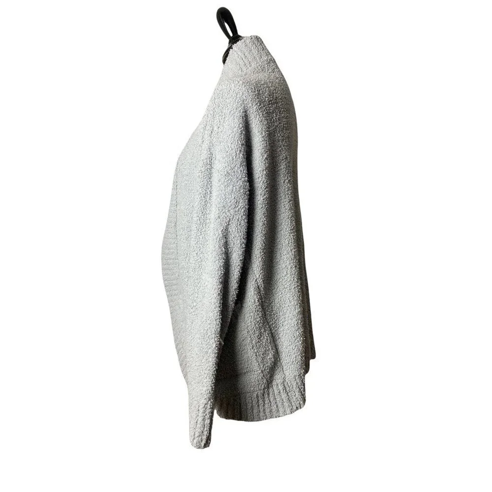 Say‎ What Womens Fleece Jacket White Open Front Long Sleeve Pockets L New